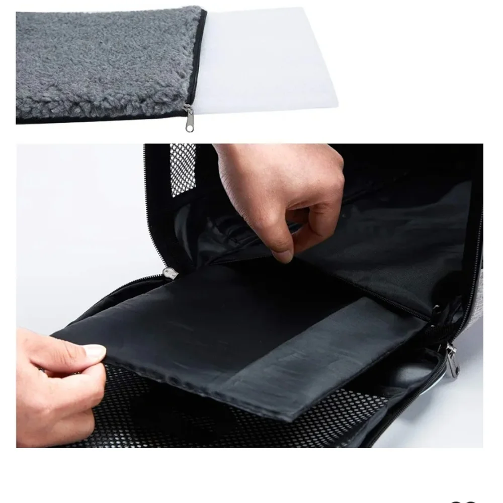 Gray Portable Pet Carrier Bag for Dogs & Cats